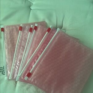 Glossier Pink Bubble Wrap Pouches 6